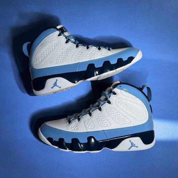 Men's Running weapon Air Jordan 9 White/Blue Shoes 035 Men's Running weapon Air Jordan 9 White/Blue Shoes 035